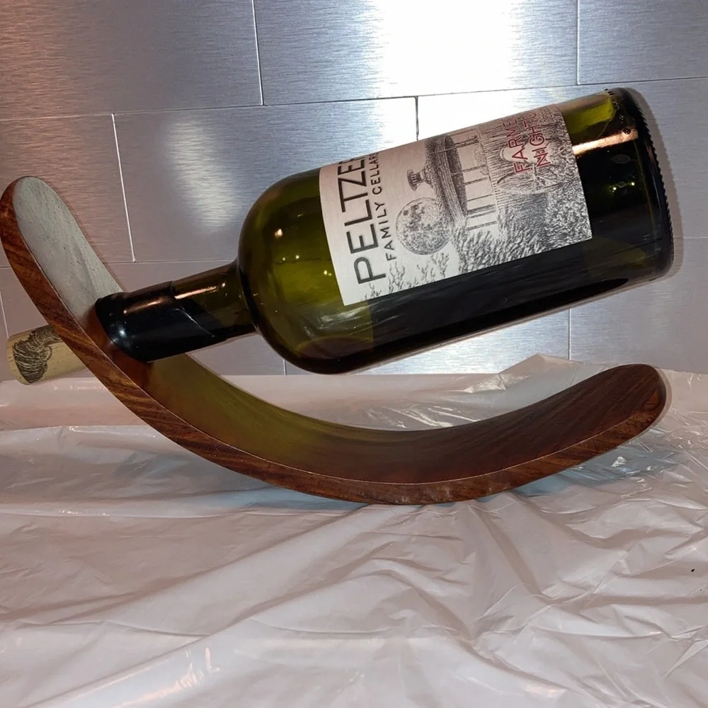 Custom Wood Wine Bottle Stand For a Single Bottle Of Wine Wood Wine Holder Decor